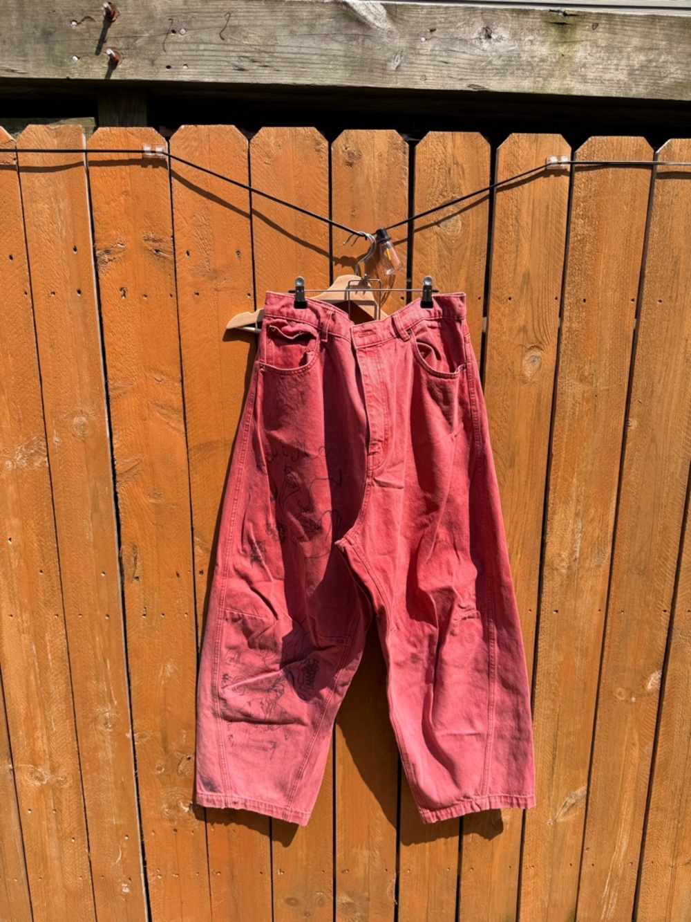 BDG Hand Drawn RIH Extreme Wide-Leg Jeans